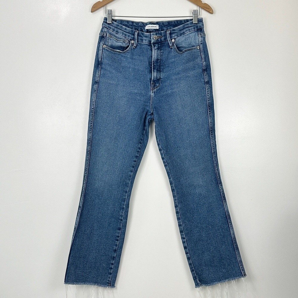 GOOD AMERICAN Good Curve Straight Leg Jeans in Indigo Size 10/30 Blue502